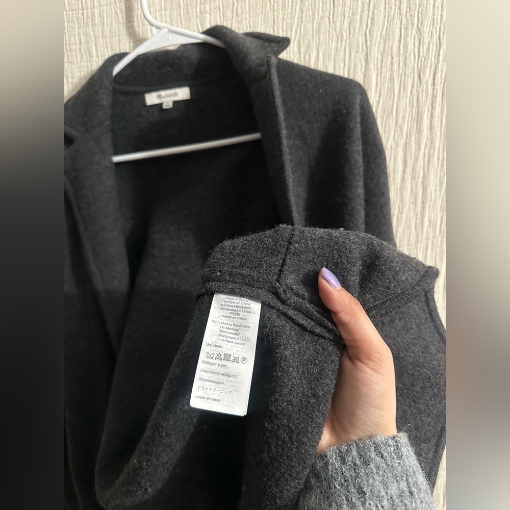 Madewell Charcoal Wool Blend Coat - Picture 3 of 3